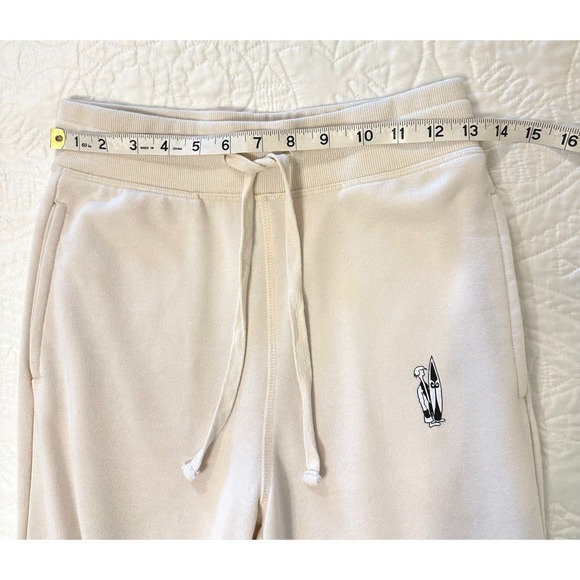 Mono B Wide Leg Cream Lounge Pants Womens Small Drawstring Casual Comfy Surfer - Picture 3 of 9